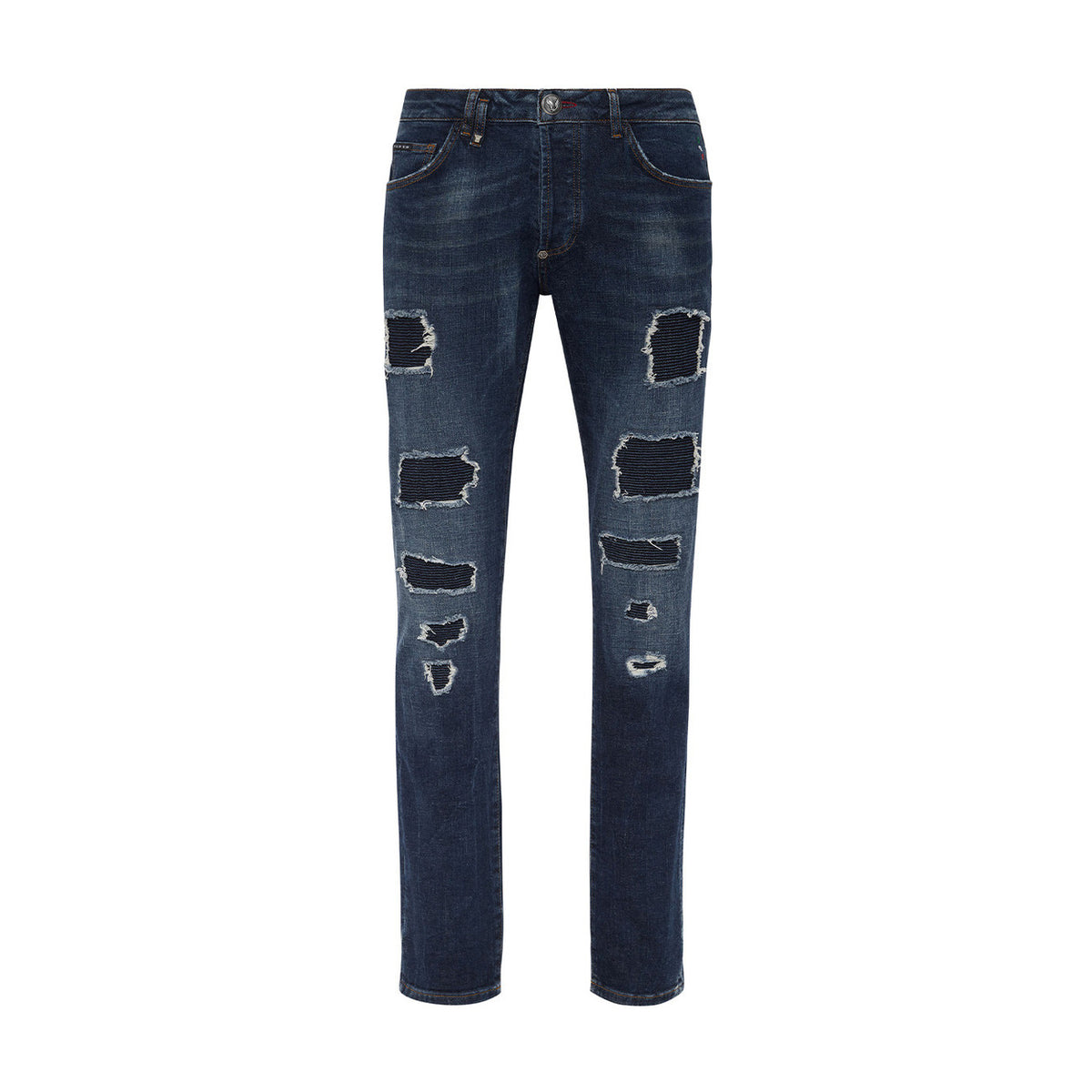 Philipp Plein herenjeans blauw -gesleten effect -gescheurd effect