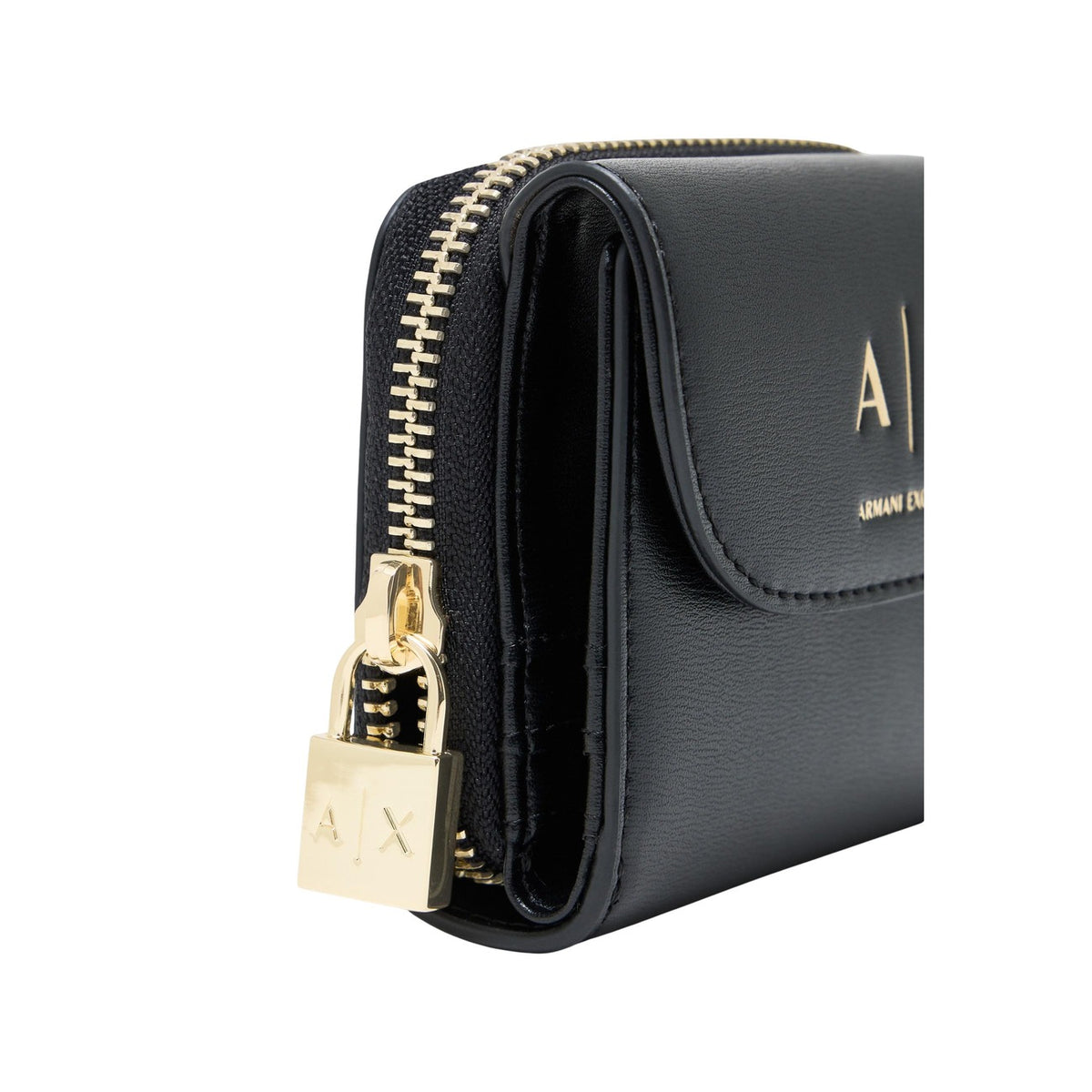 Armani Exchange portemonnee zwart rits en automatische knoop • zakken: binnenzakken • size (cm): w2 x h10 x l12 (cm) • andere details: -binnenvakken