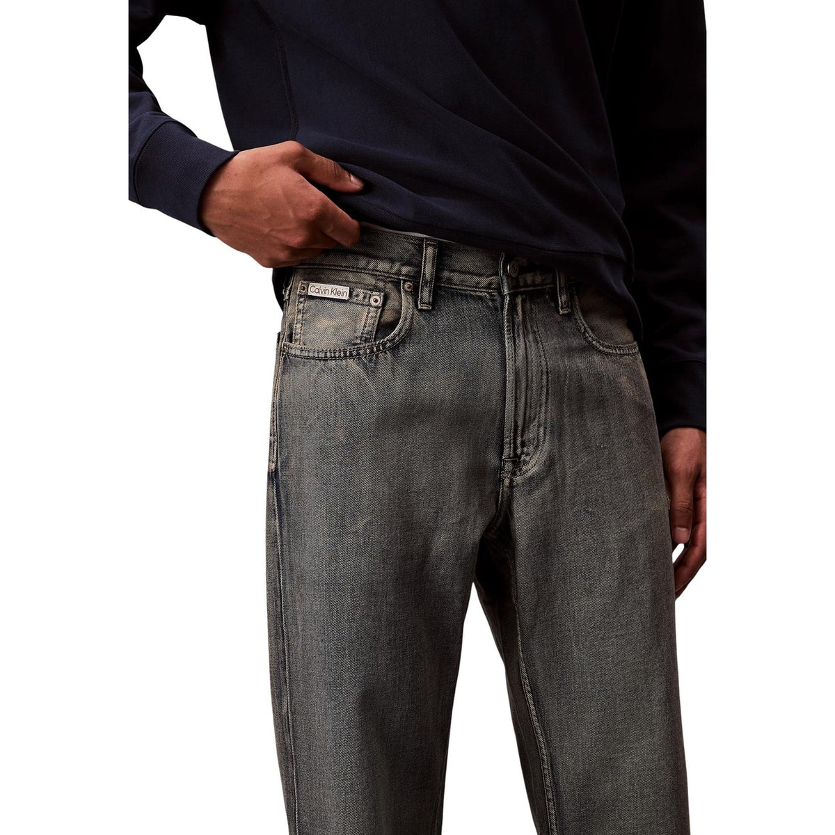 Calvin Klein Jeans herenjeans beige met knopen