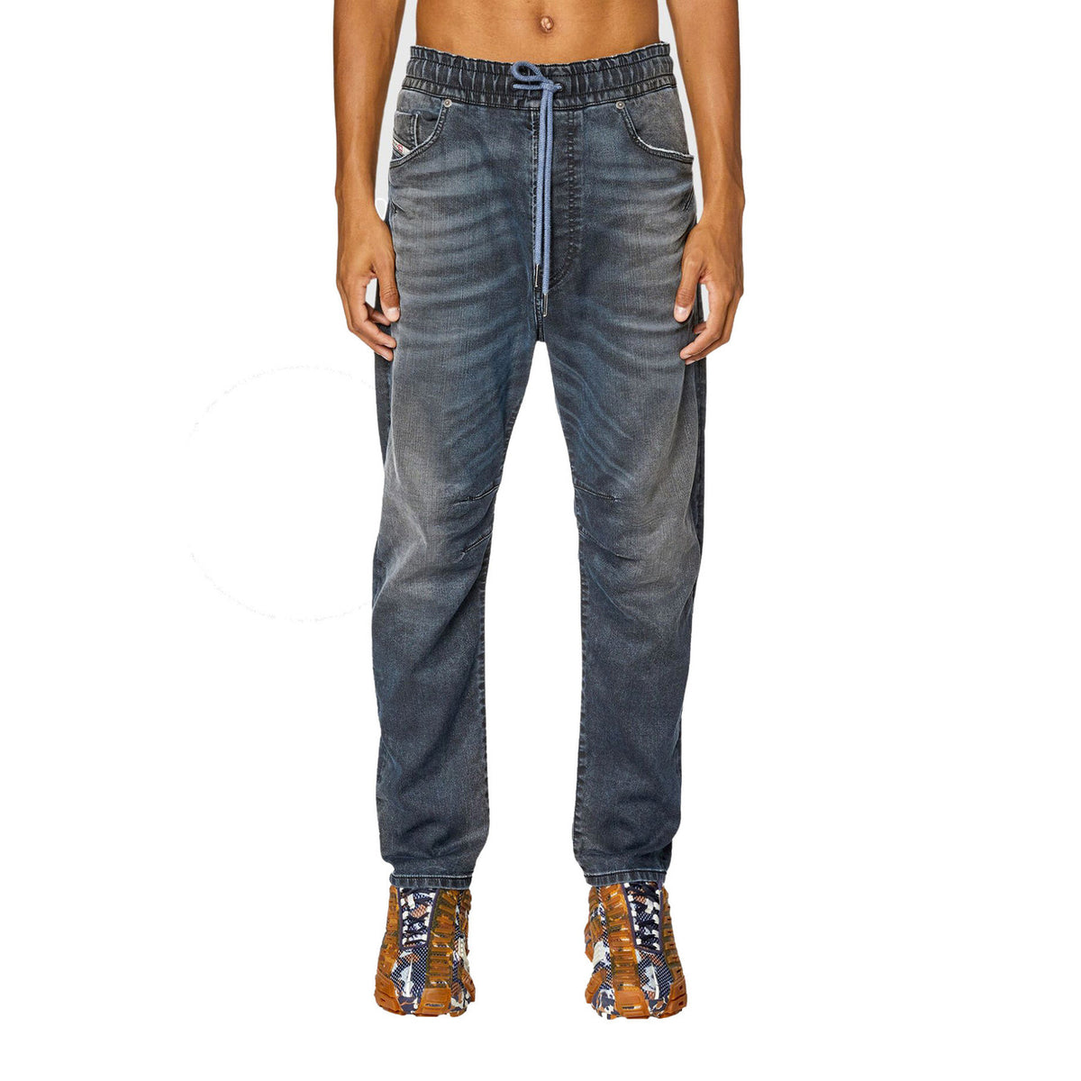 Diesel herenjeans blauw veters