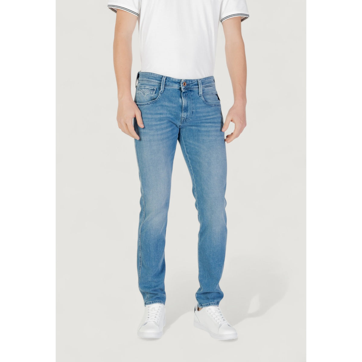 Replay herenjeans blauw uni