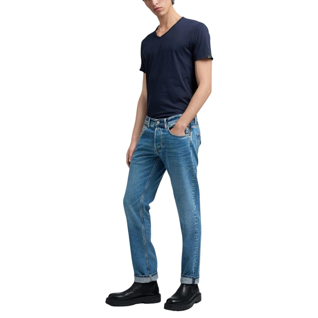 Replay herenjeans lichtblauw rits en knopen
