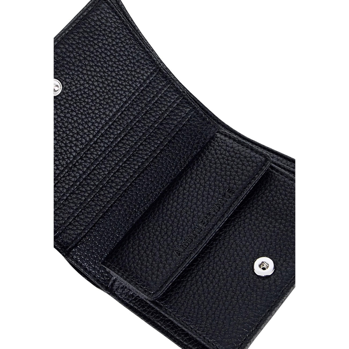 Armani Exchange portemonnee zwart zonder knoppen • zakken: binnenzakken • size (cm): w10 x h9 x l3 (cm) • andere details: -binnenvakken