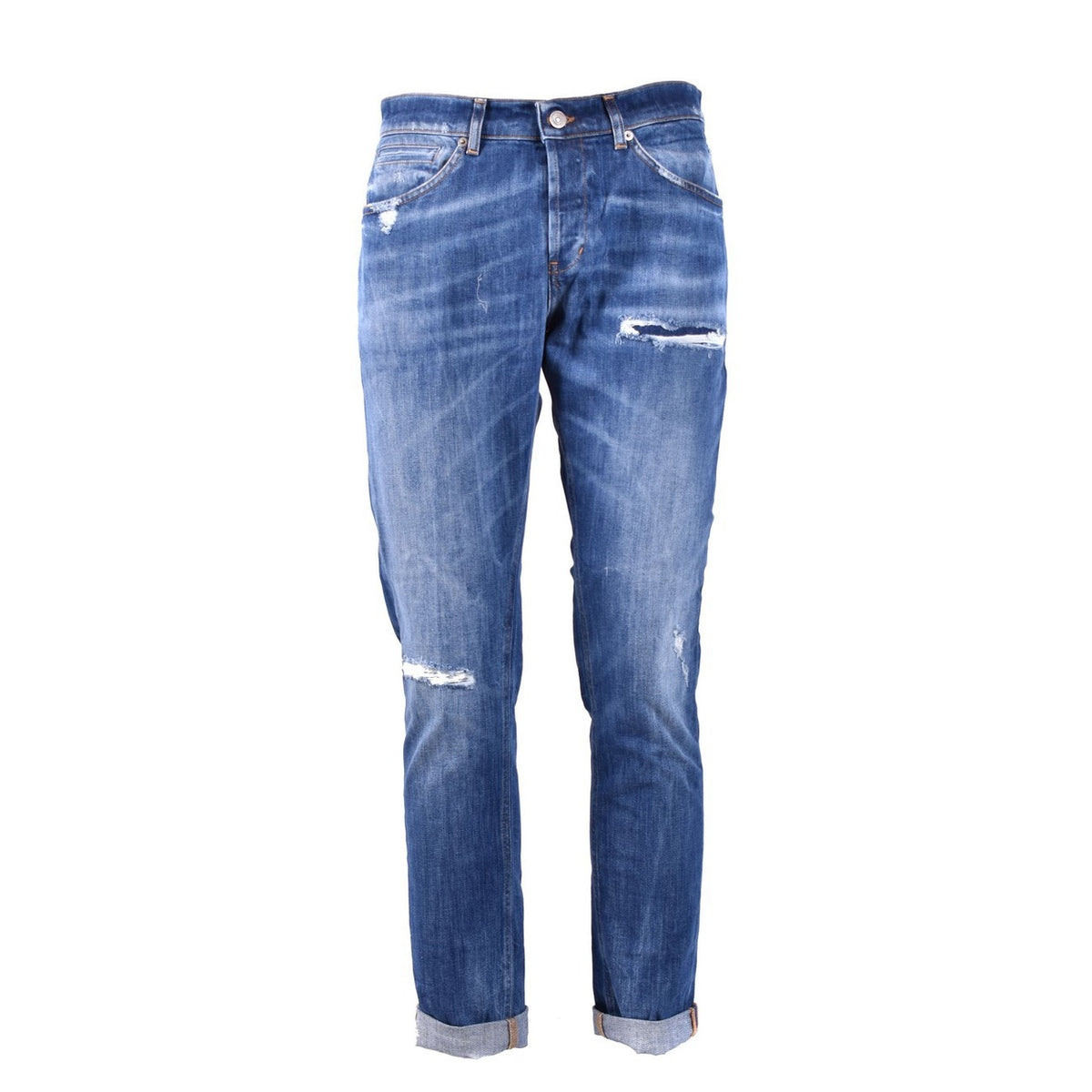 Dondup herenjeans blauw -gesleten effect -gescheurd effect