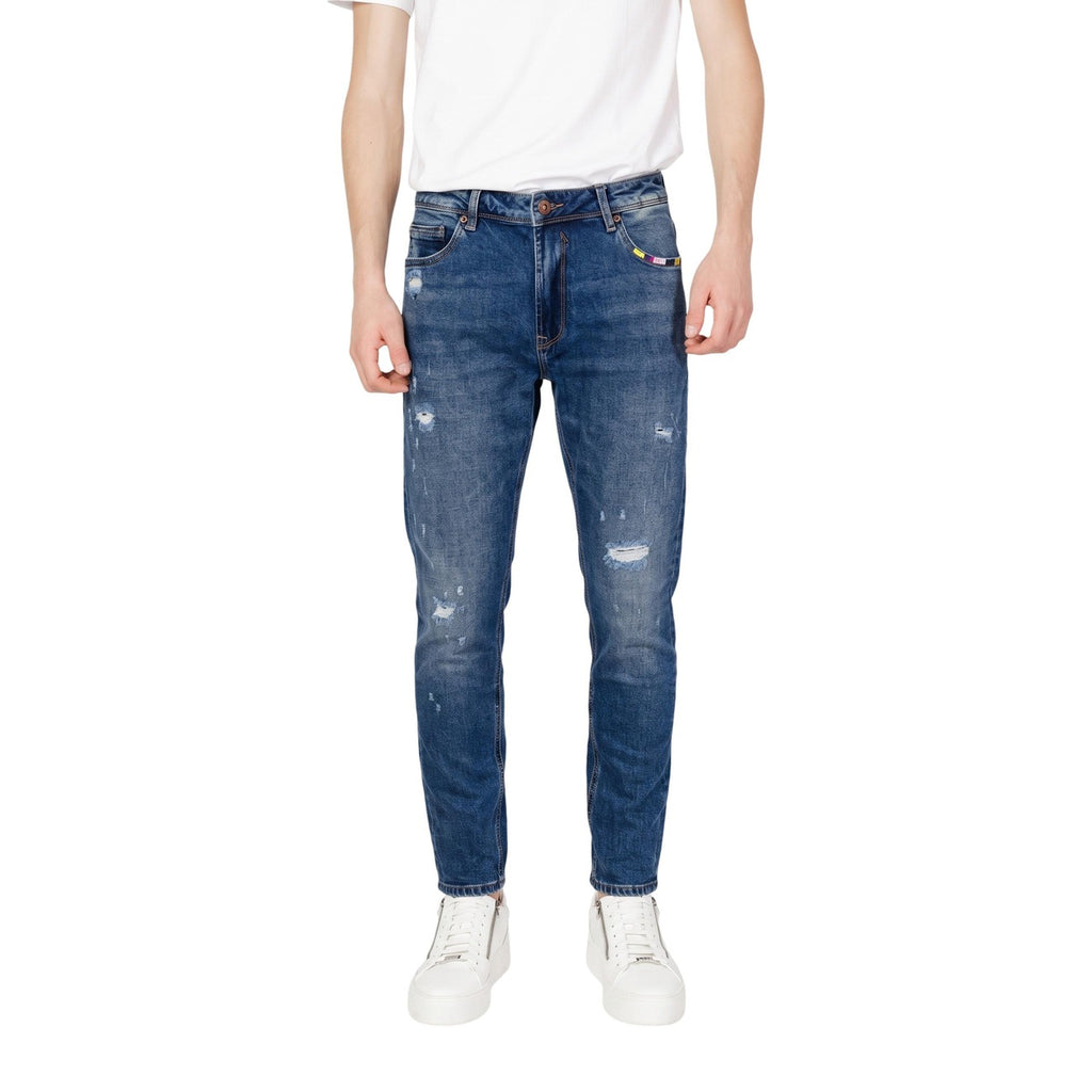 Gianni Lupo herenjeans blauw -gescheurd effect