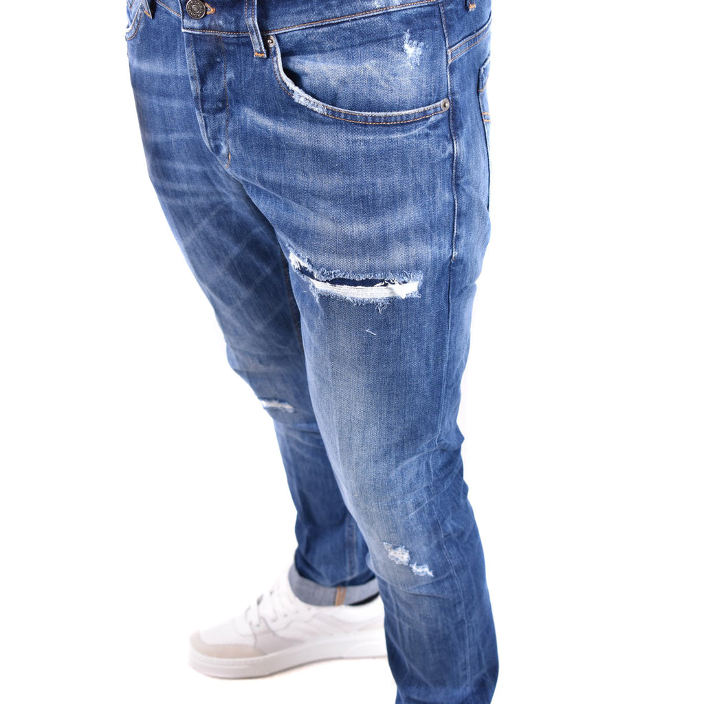 Dondup herenjeans blauw -gesleten effect -gescheurd effect