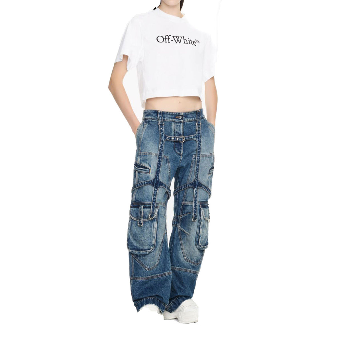 Off-white dames jeans blauw - productfoto 2