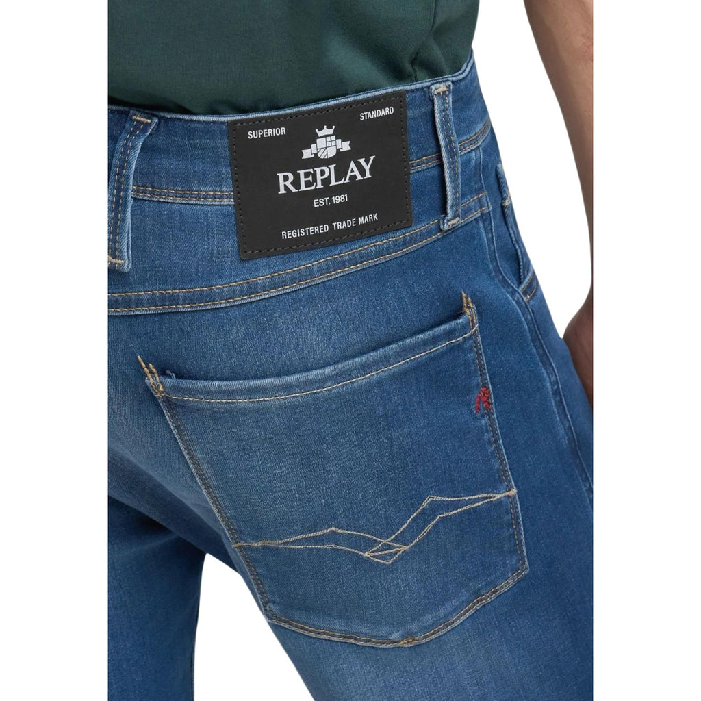 Replay herenjeans blauw 90% Katoen 2% Elastaan 8% Polyester