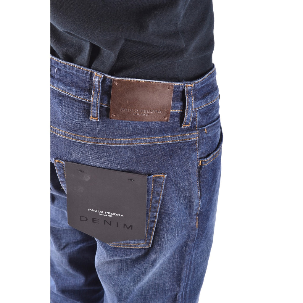 Paolo Pecora herenjeans blauw -gesleten effect