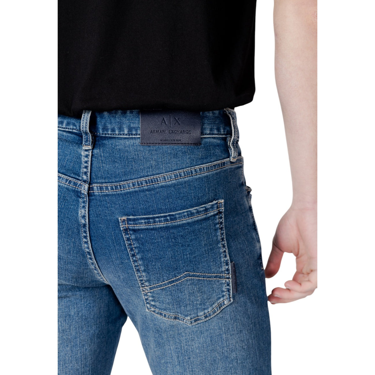 Armani Exchange herenjeans blauw voor- en achterzak