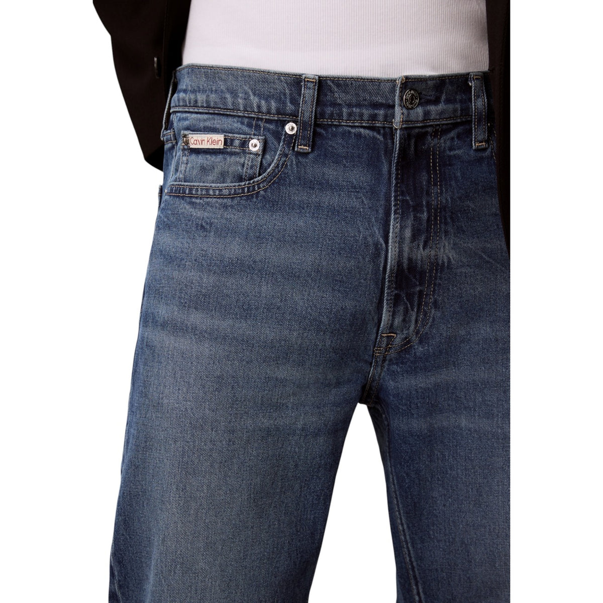 Calvin Klein Jeans herenjeans blauw 79% Katoen 20% organisch katoen 1% Elastaan