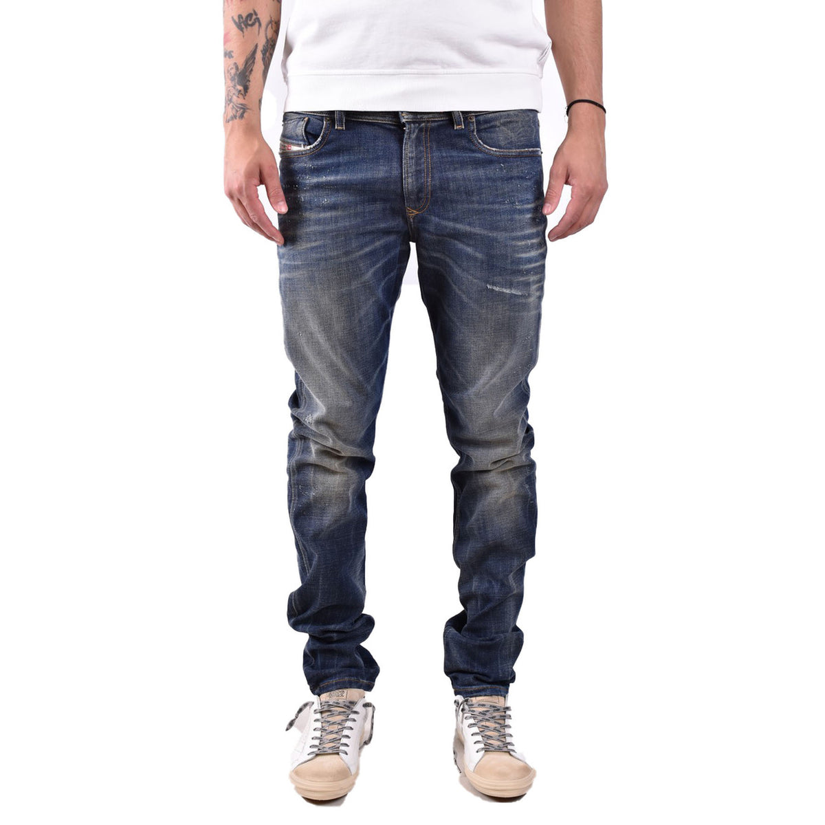 Diesel herenjeans blauw rits en knopen