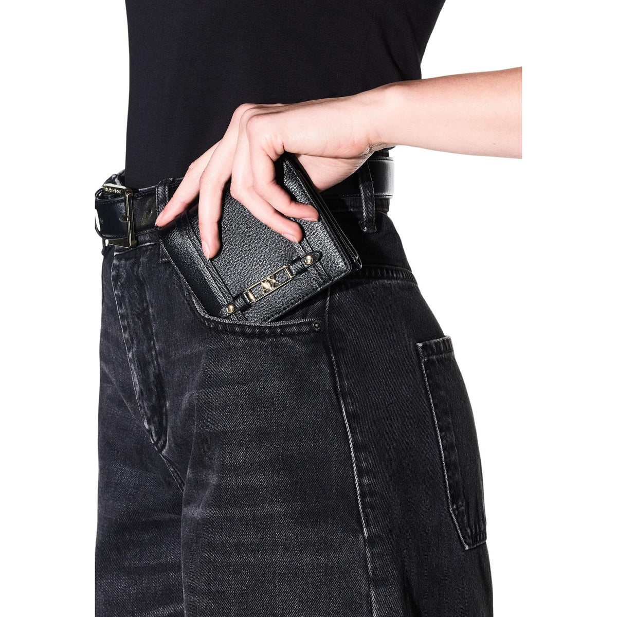 Armani Exchange portemonnee zwart • size (cm): w12 x h9 x l3 (cm)