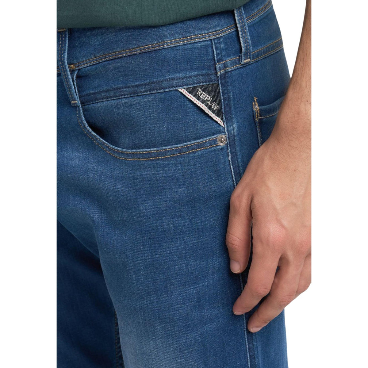 Replay herenjeans blauw 90% Katoen 2% Elastaan 8% Polyester
