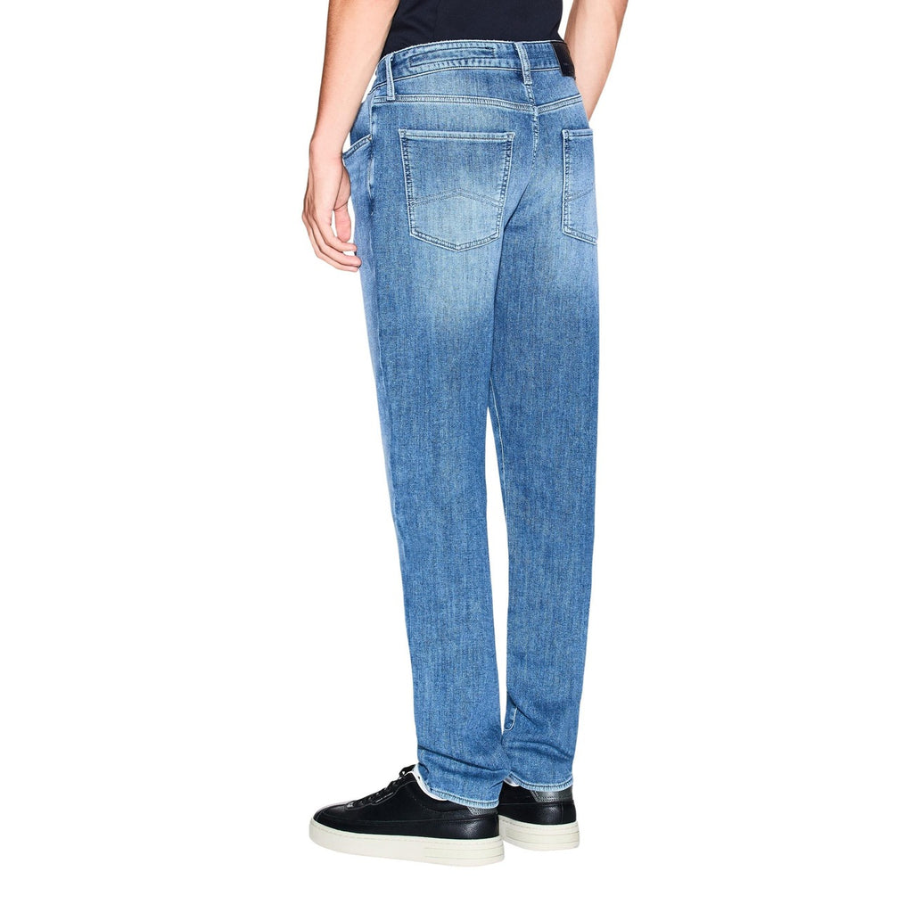 Armani Exchange herenjeans blauw rits en knopen