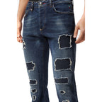 Philipp Plein herenjeans blauw -gesleten effect -gescheurd effect