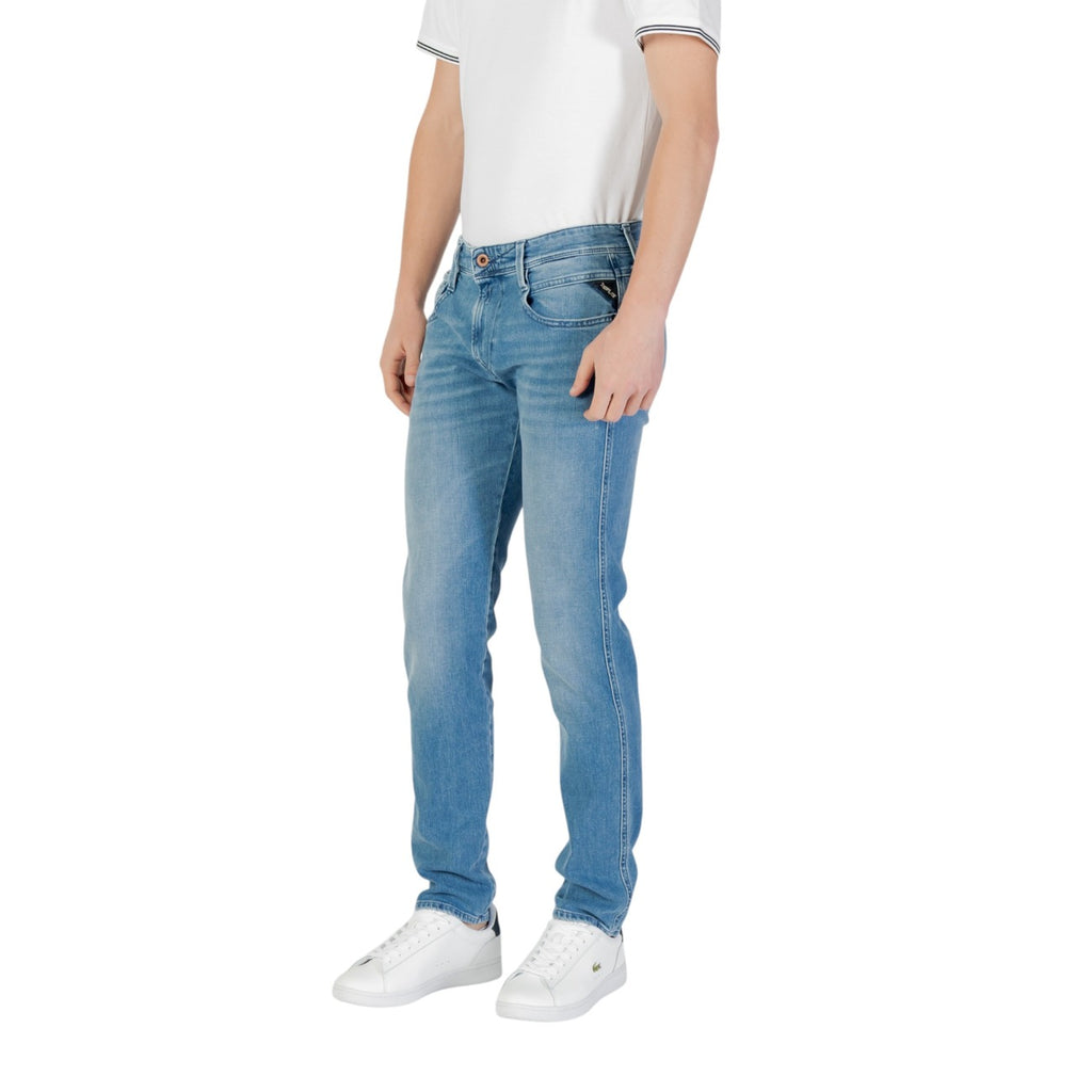 Replay herenjeans blauw uni