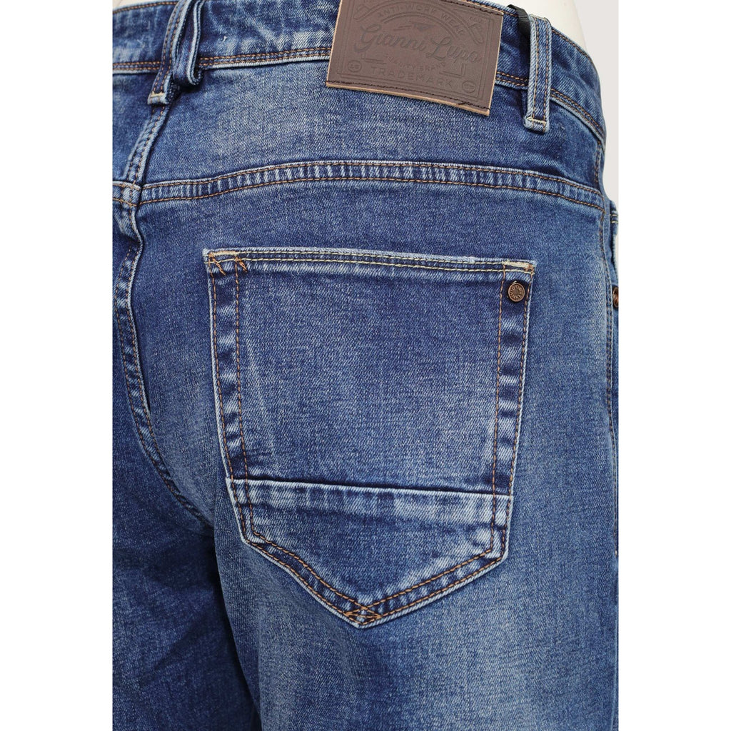 Gianni Lupo herenjeans blauw -gescheurd effect