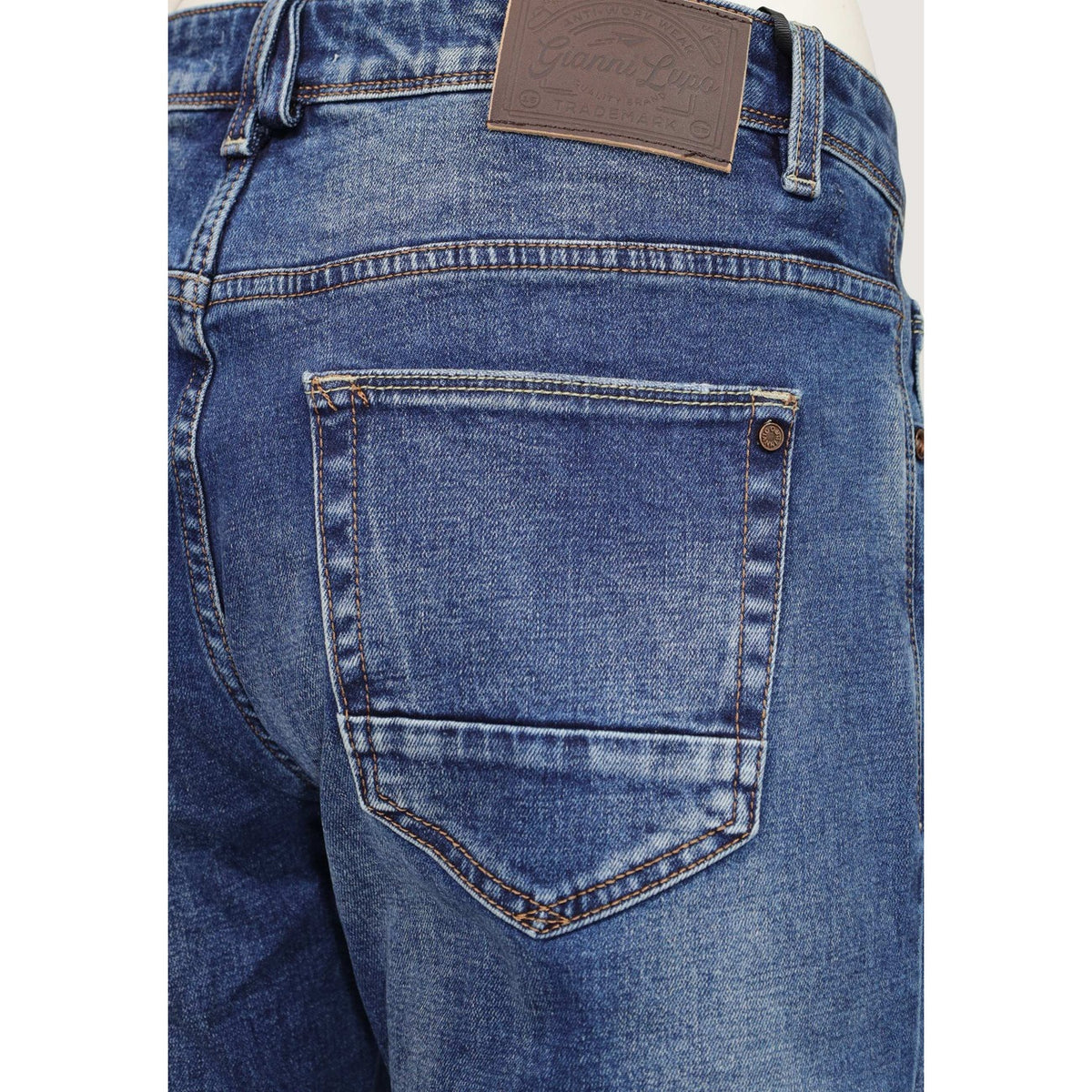 Gianni Lupo herenjeans blauw -gescheurd effect