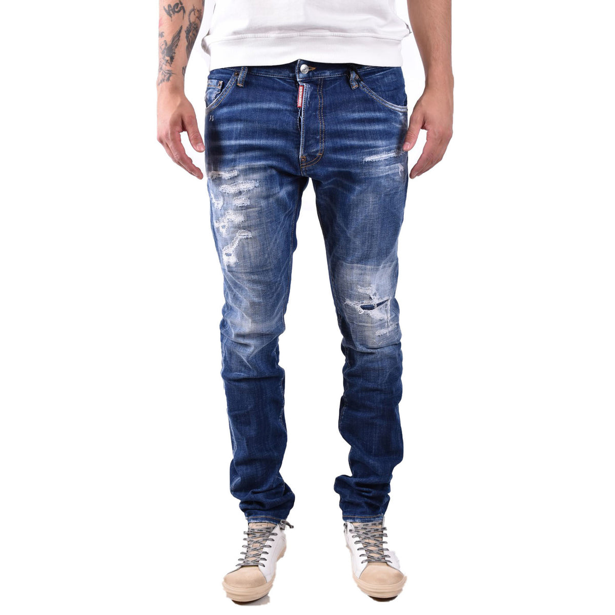 Dsquared2 herenjeans blauw knopen