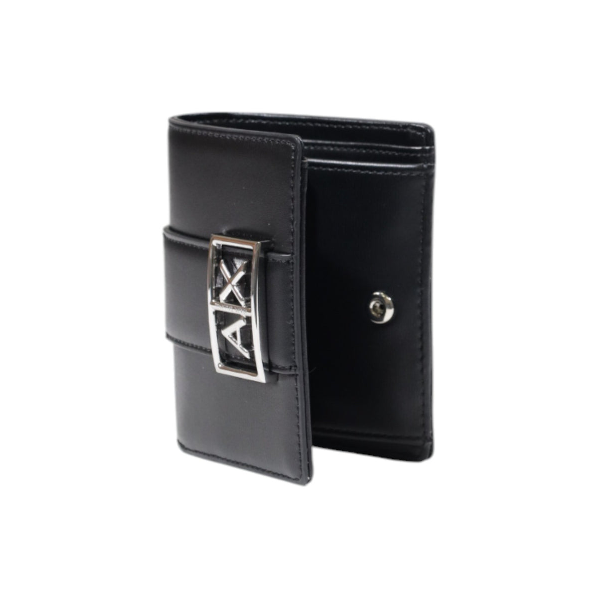 Armani Exchange portemonnee zwart met automatische knoop • zakken: binnenzakken • size (cm): 11x9x3