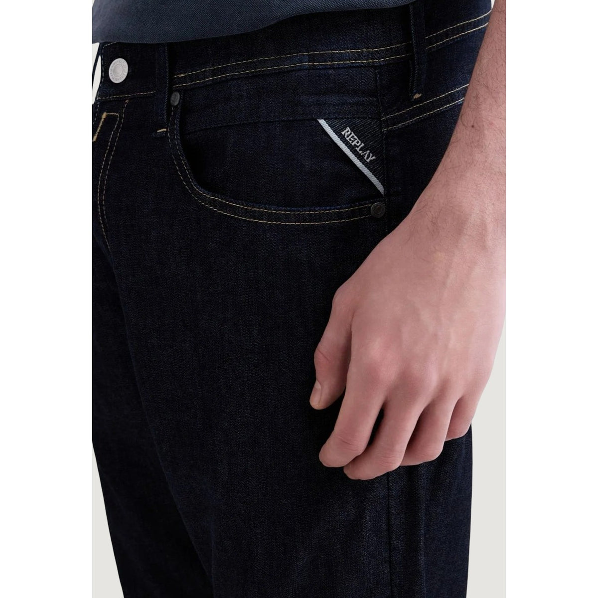 Replay herenjeans blauw 80% Katoen 8% Elastaan 12% Lyocell