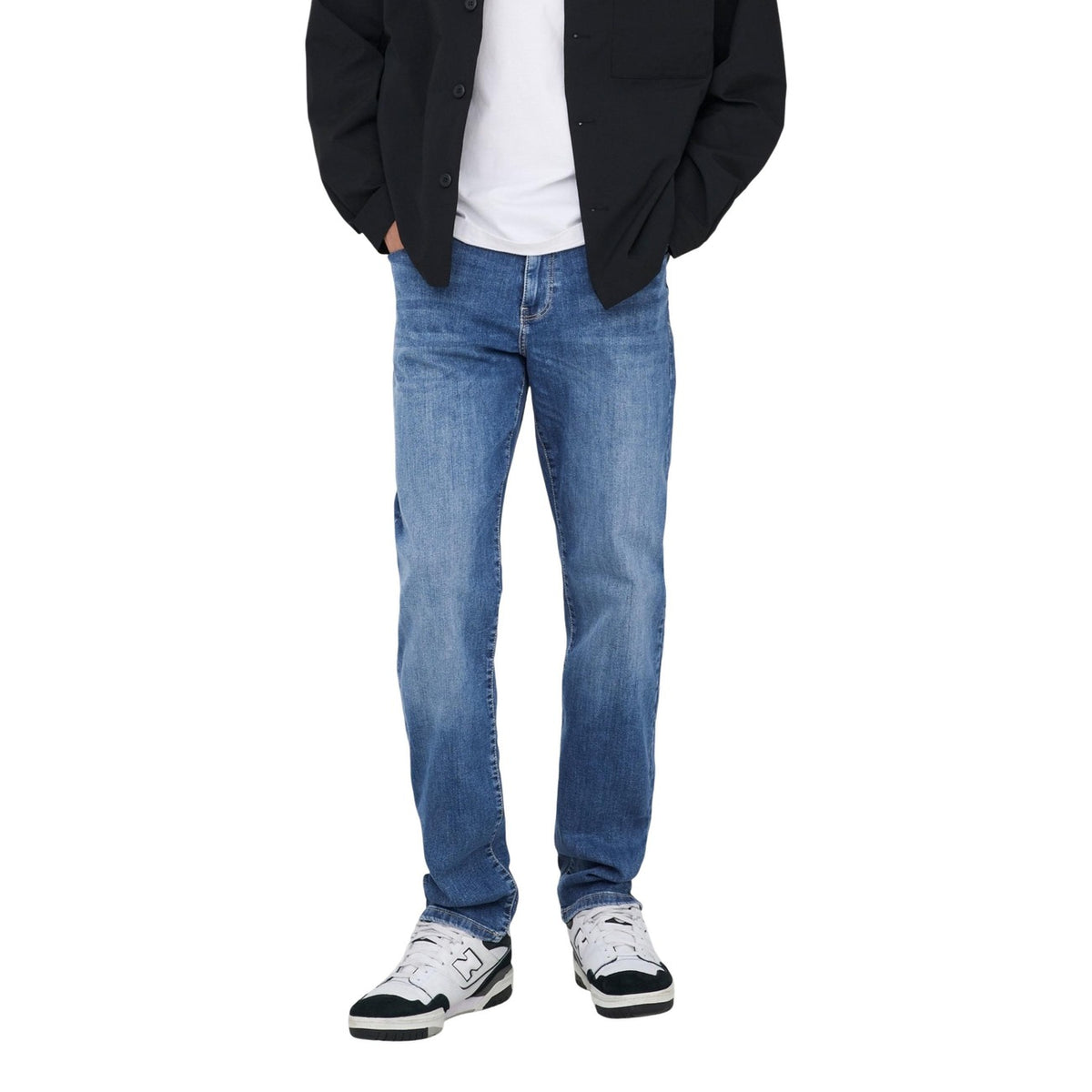 Only & Sons herenjeans lichtblauw rits en knopen