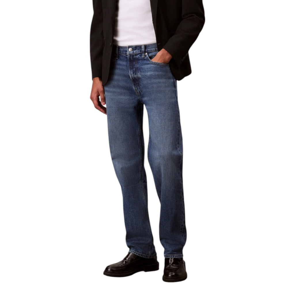 Calvin Klein Jeans herenjeans blauw 79% Katoen 20% organisch katoen 1% Elastaan