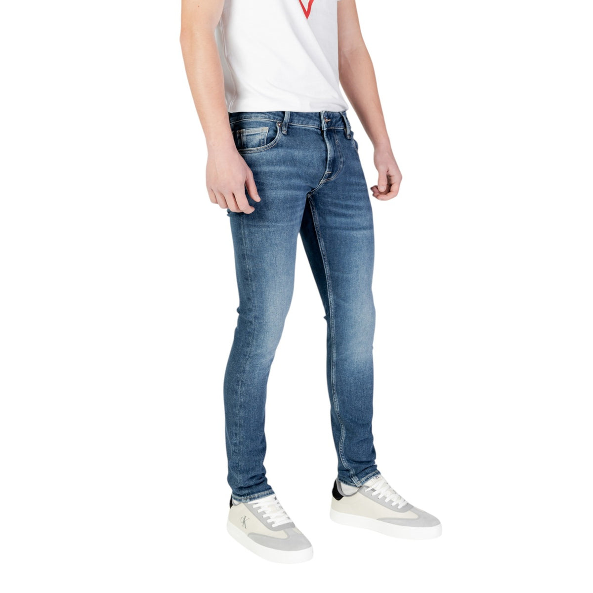 Guess herenjeans blauw -gesleten effect