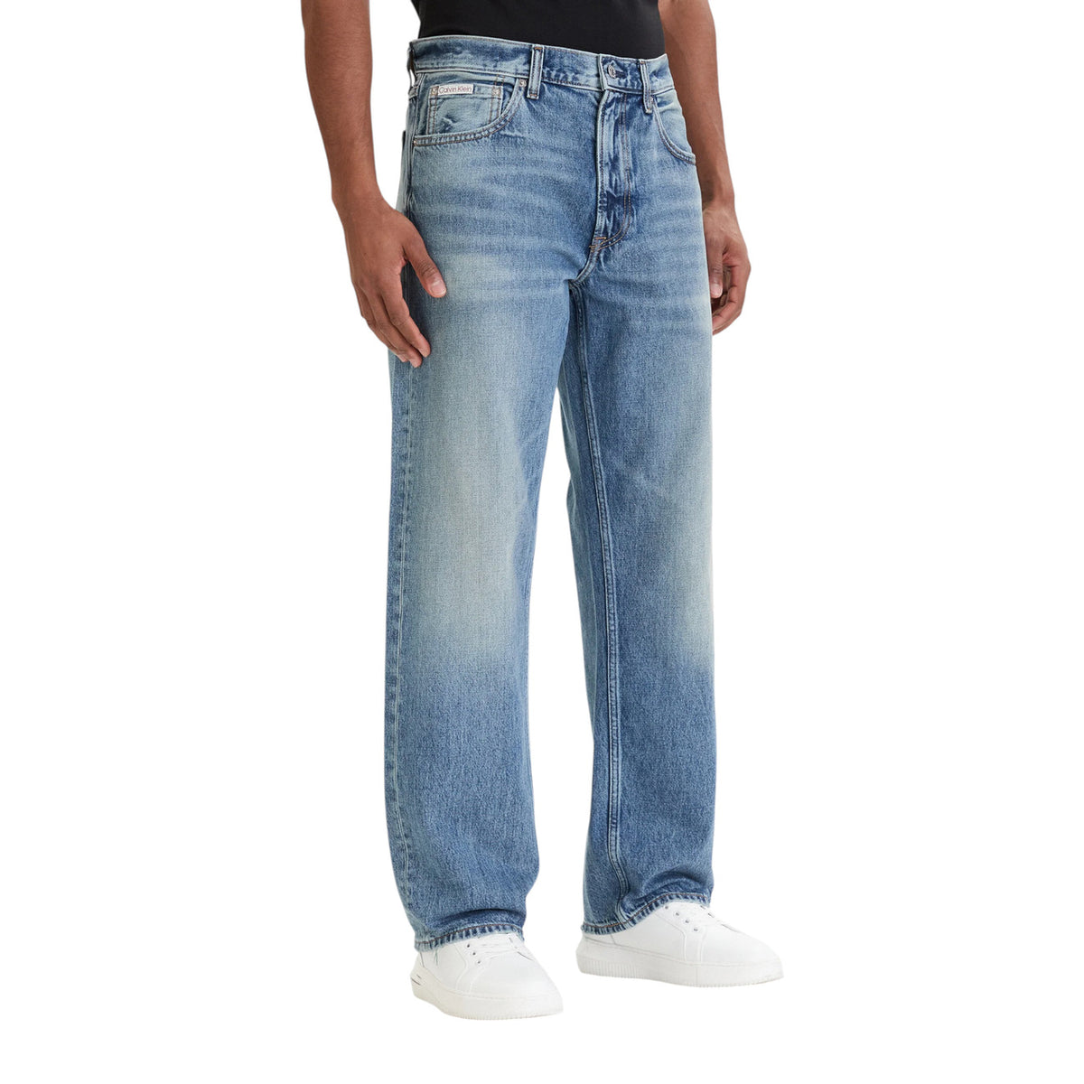 Calvin Klein Jeans herenjeans blauw rits en knopen