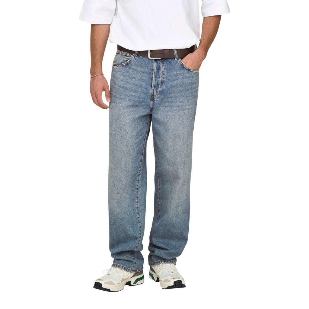 Only & Sons herenjeans blauw rits en knopen