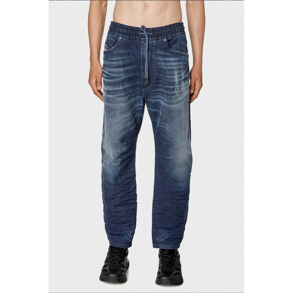 Diesel herenjeans blauw uni