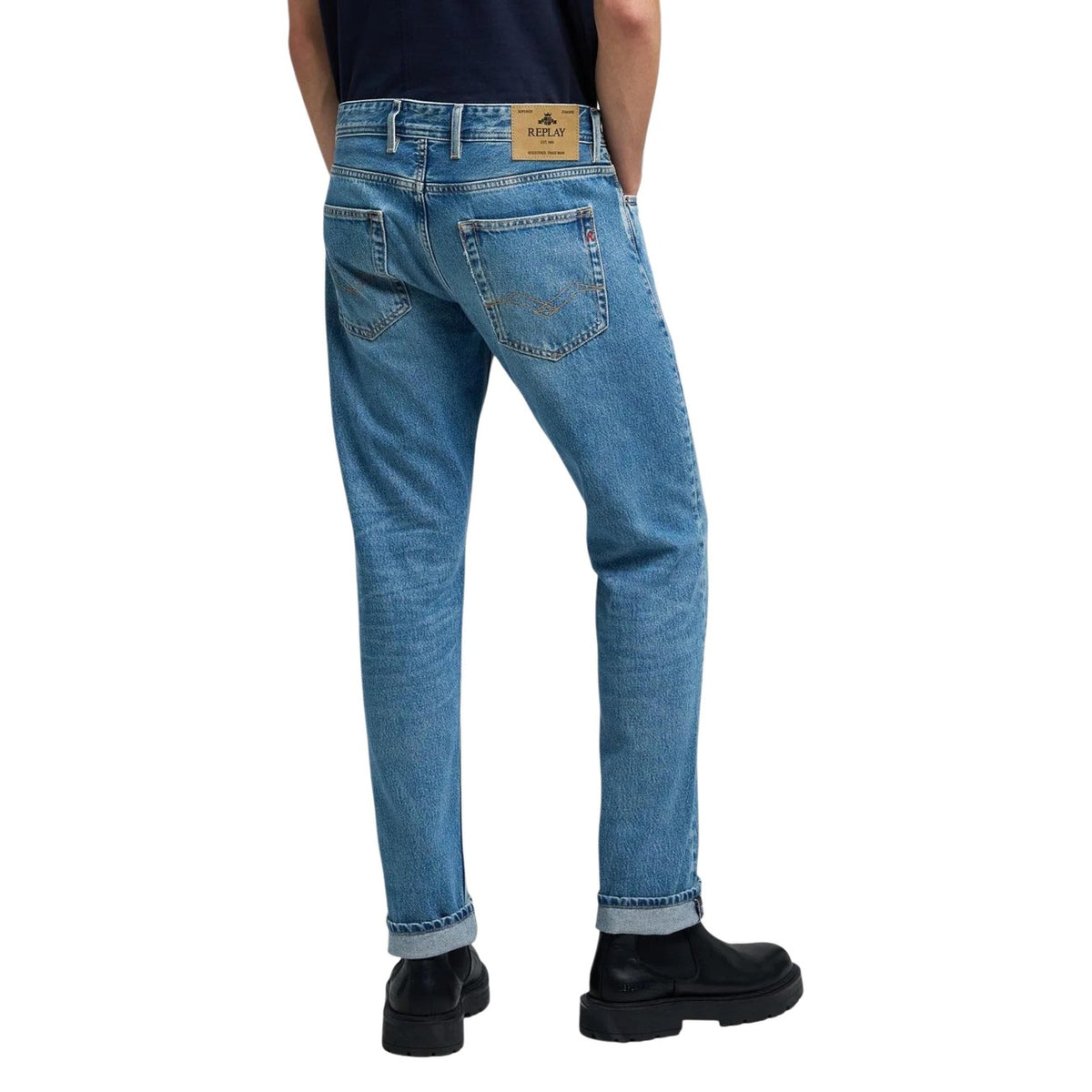 Replay herenjeans lichtblauw rits en knopen