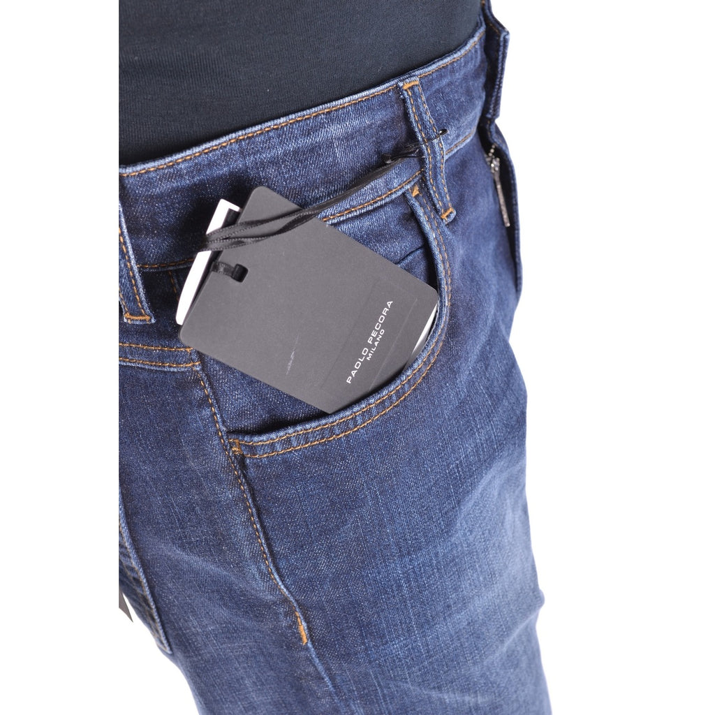 Paolo Pecora herenjeans blauw -gesleten effect